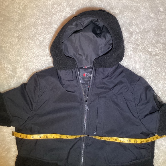 Pajar black sherp mixed media boxy hooded fleece jacket size large - Picture 10 of 12